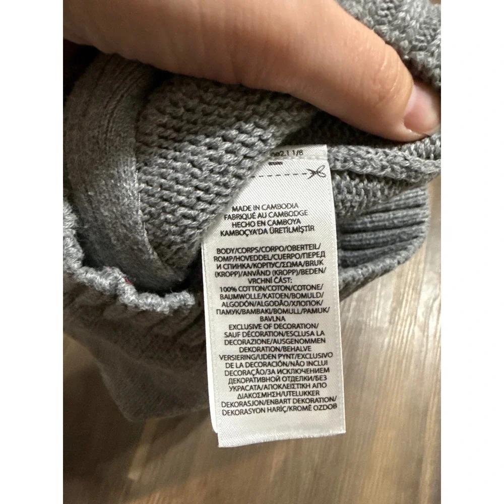 Ralph Lauren Baby Boys' Full Zip Gray Sweater‎ 9 Months 100% Cotton Knit